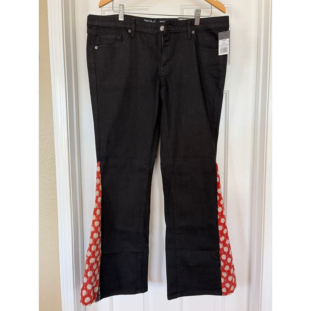 Upcycled Flare Jeans Denim Stretch Size 16
